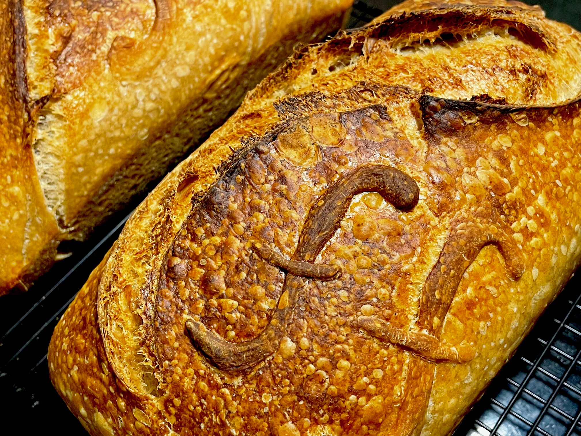 Fortissimo Baking with embossed ff branded Sourdough loaf